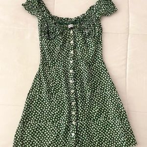 With jean ‘Isabelle’ dress